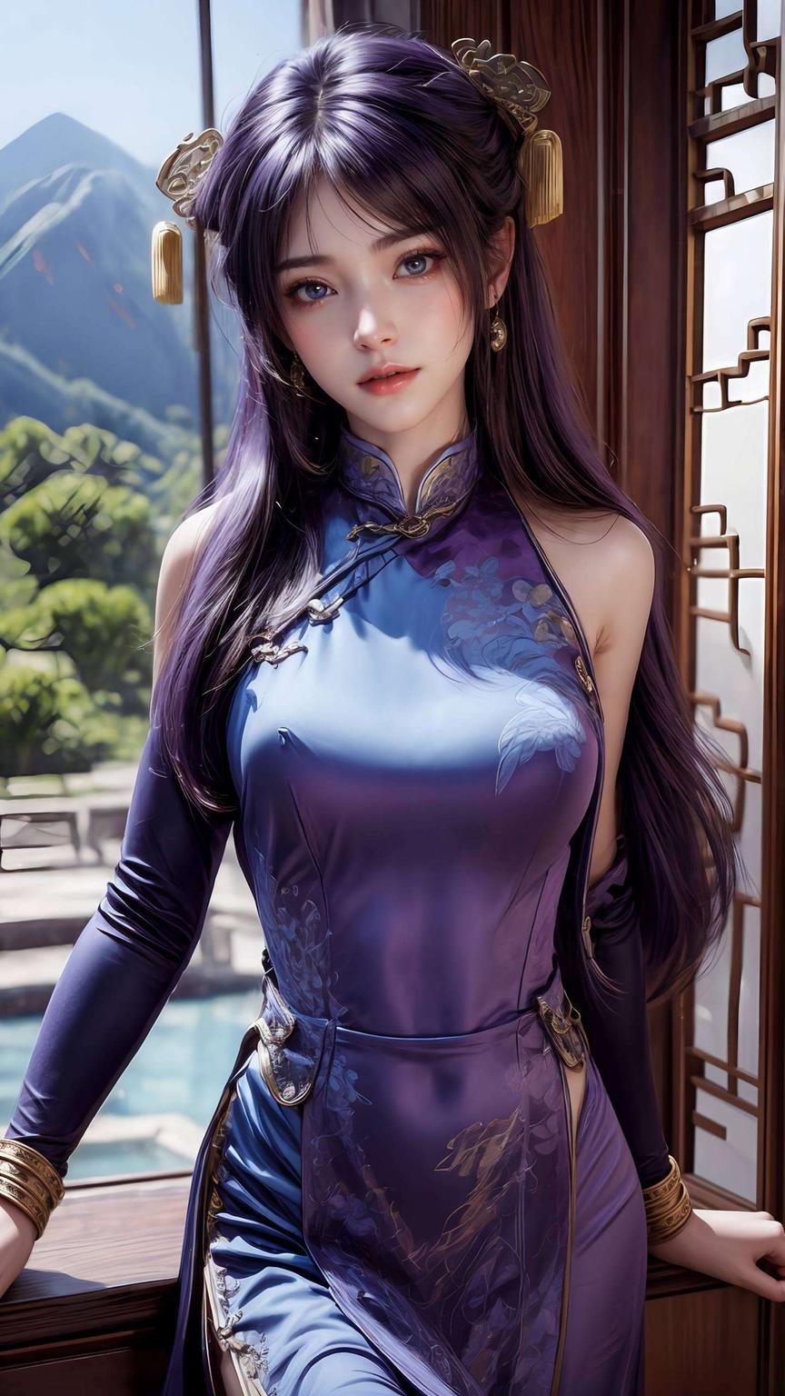 高清画质这款壁纸充满了神秘梦幻的紫月元素