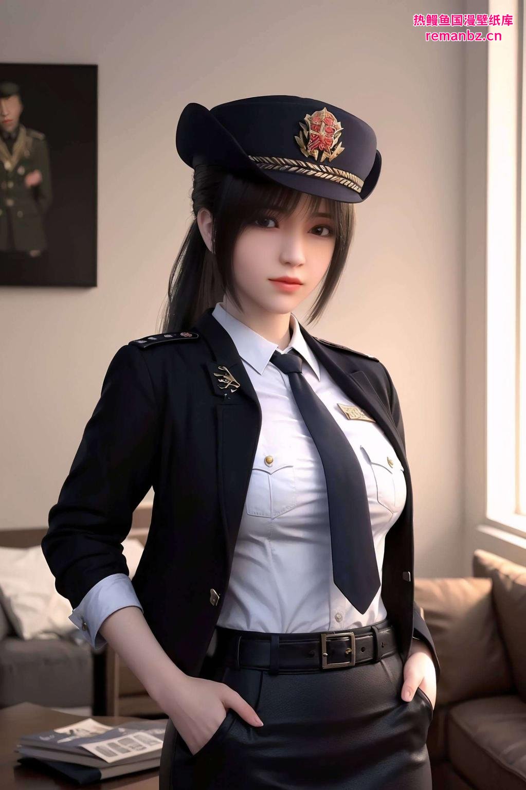 眼神坚定画面中的她英姿飒爽