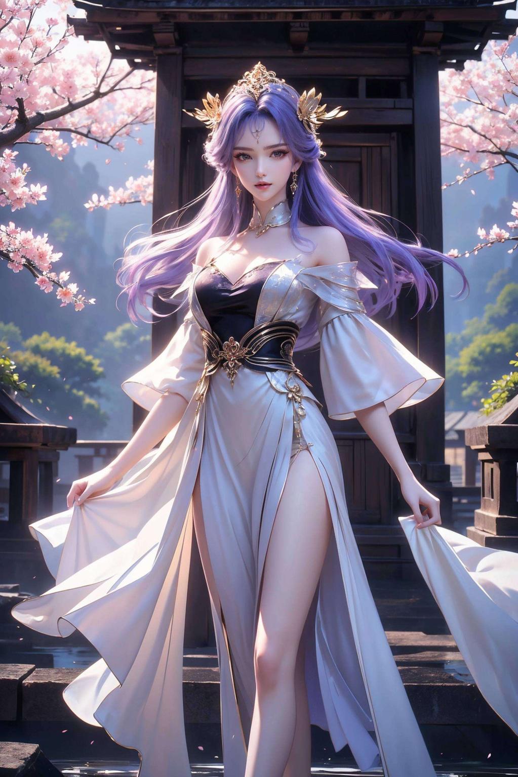 动态效果流畅这紫色梦幻的天穹长老4k动态壁纸